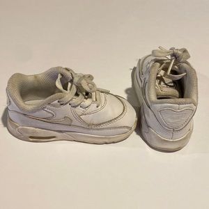 NIKE Air Max 90 Running Shoes - Triple White - Toddler Size 6C